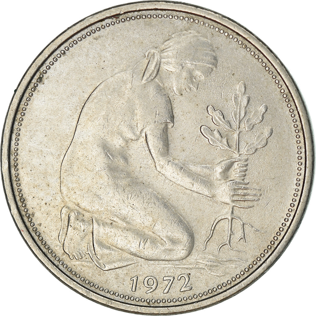 Münze, Bundesrepublik Deutschland, 50 Pfennig, 1972, Munich, SS+