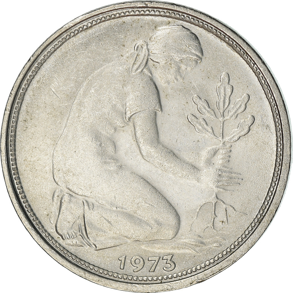 Münze, Bundesrepublik Deutschland, 50 Pfennig, 1973, Stuttgart, SS