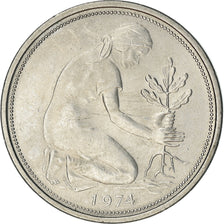 Coin, GERMANY - FEDERAL REPUBLIC, 50 Pfennig, 1974, Munich, AU(55-58)