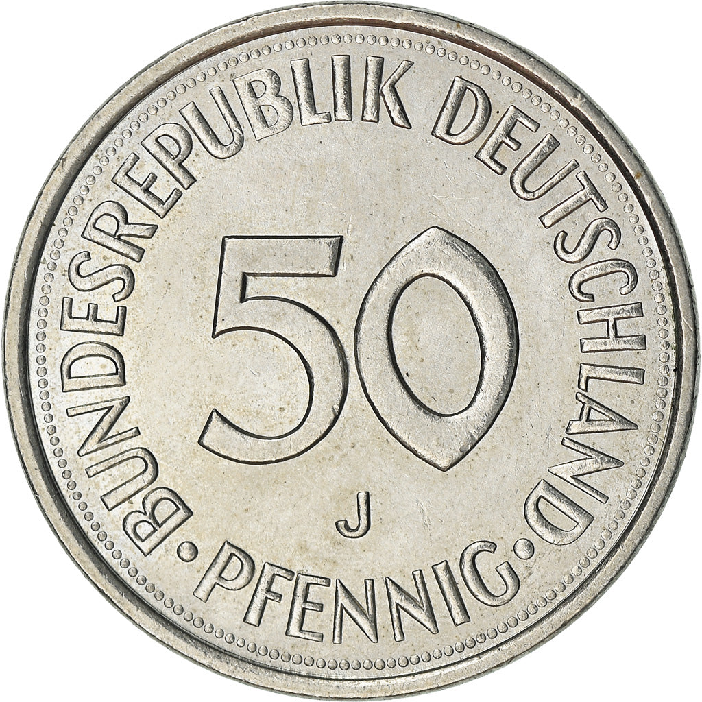 Coin, GERMANY - FEDERAL REPUBLIC, 50 Pfennig, 1975, Hambourg, AU(55-58)
