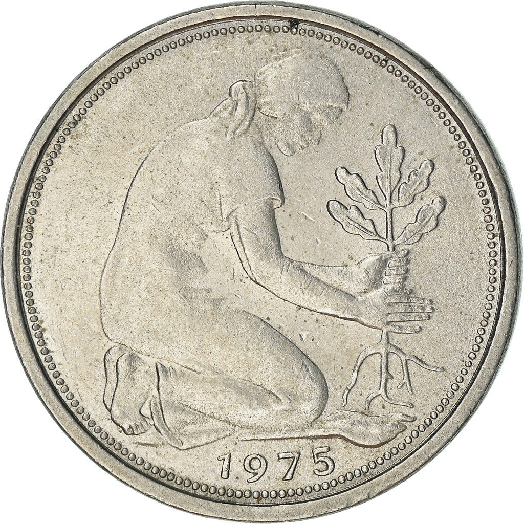 Monnaie, République fédérale allemande, 50 Pfennig, 1975, Stuttgart, TTB+