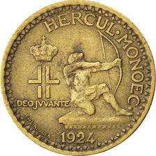 Coin, Monaco, Louis II, Franc, 1924, Poissy, EF(40-45), Aluminum-Bronze, KM:111