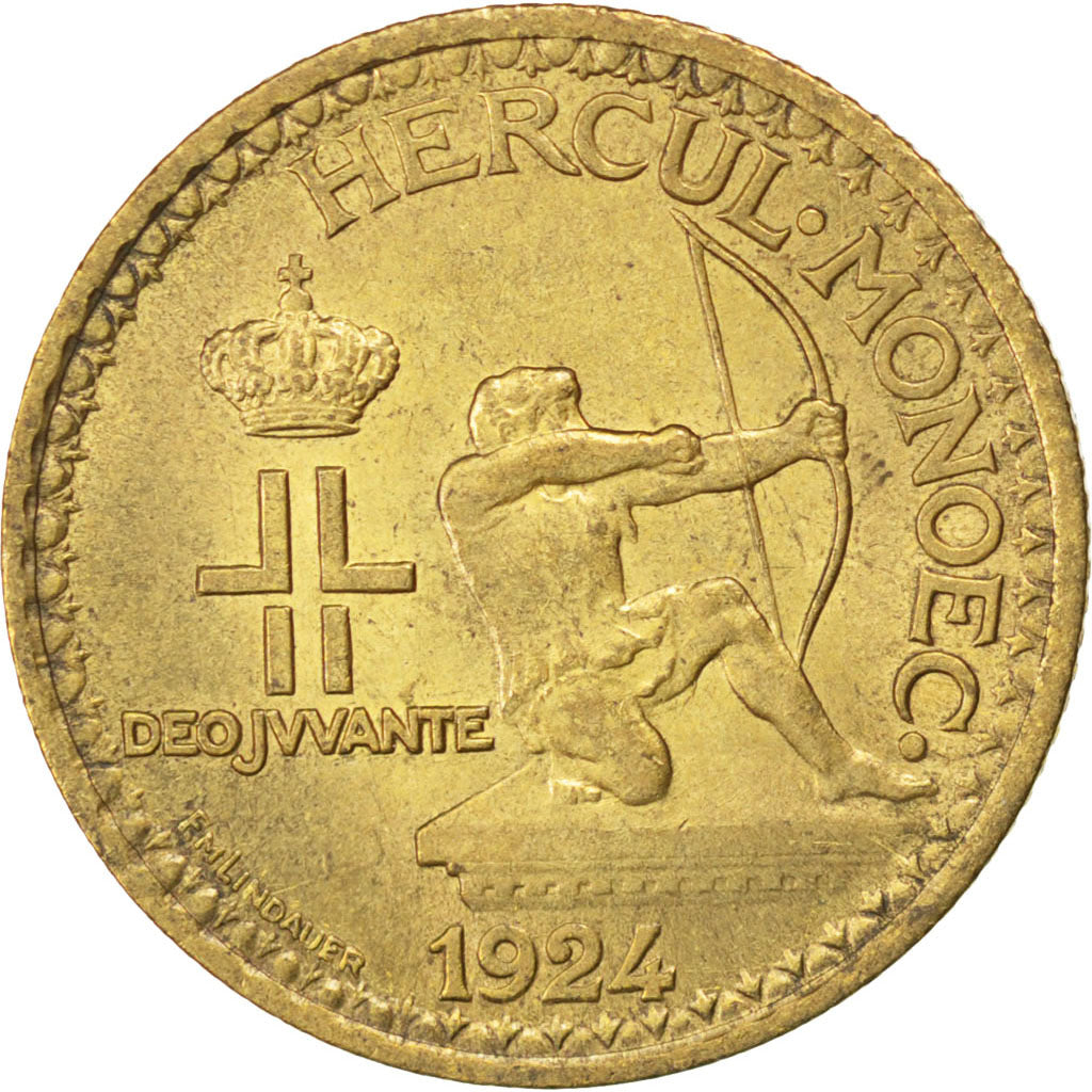 Monaco, Louis II, 1 Franc 1924 Poissy, KM 111