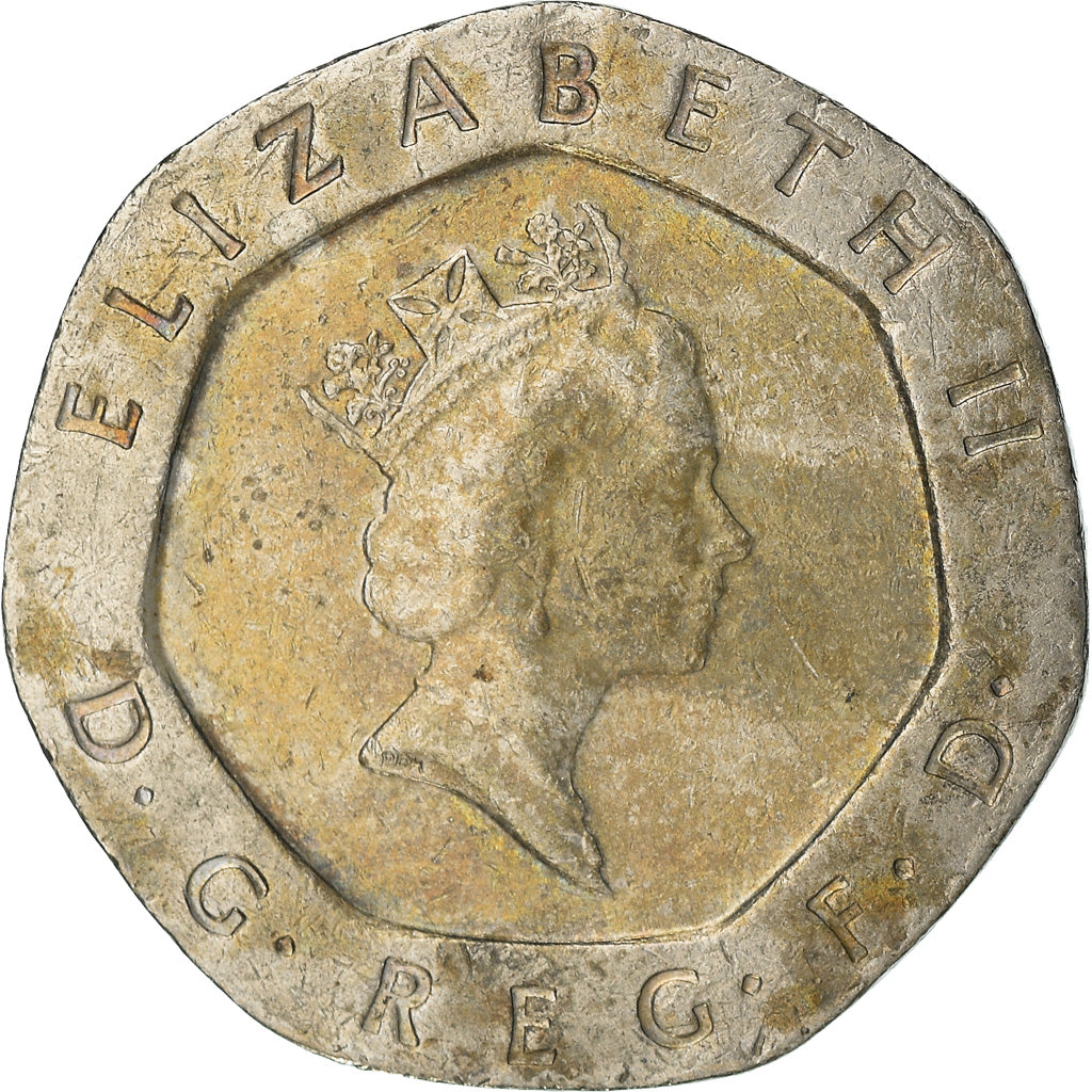 Coin, Great Britain, Elizabeth II, 20 Pence, 1991, VF(30-35), Copper-nickel
