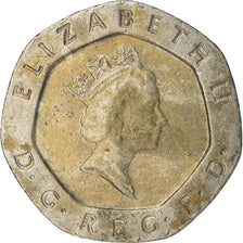 Coin, Great Britain, Elizabeth II, 20 Pence, 1991, VF(30-35), Copper-nickel