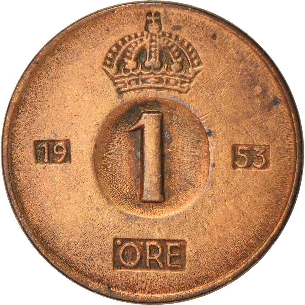 Münze, Schweden, Gustaf VI, Ore, 1953, SS, Bronze, KM:820