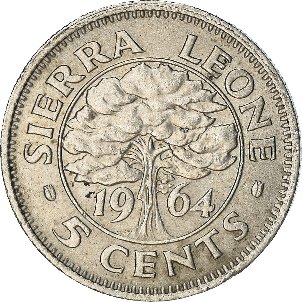 Coin, Sierra Leone, 5 Cents, 1964, British Royal Mint, EF(40-45), Copper-nickel