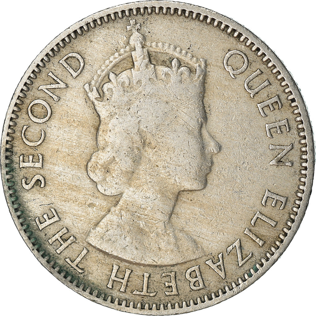 Moneda, ESTE DE ÁFRICA, Elizabeth II, 50 Cents, 1954, BC+, Cobre - níquel