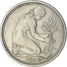Coin, GERMANY - FEDERAL REPUBLIC, 50 Pfennig, 1976, Karlsruhe, EF(40-45)