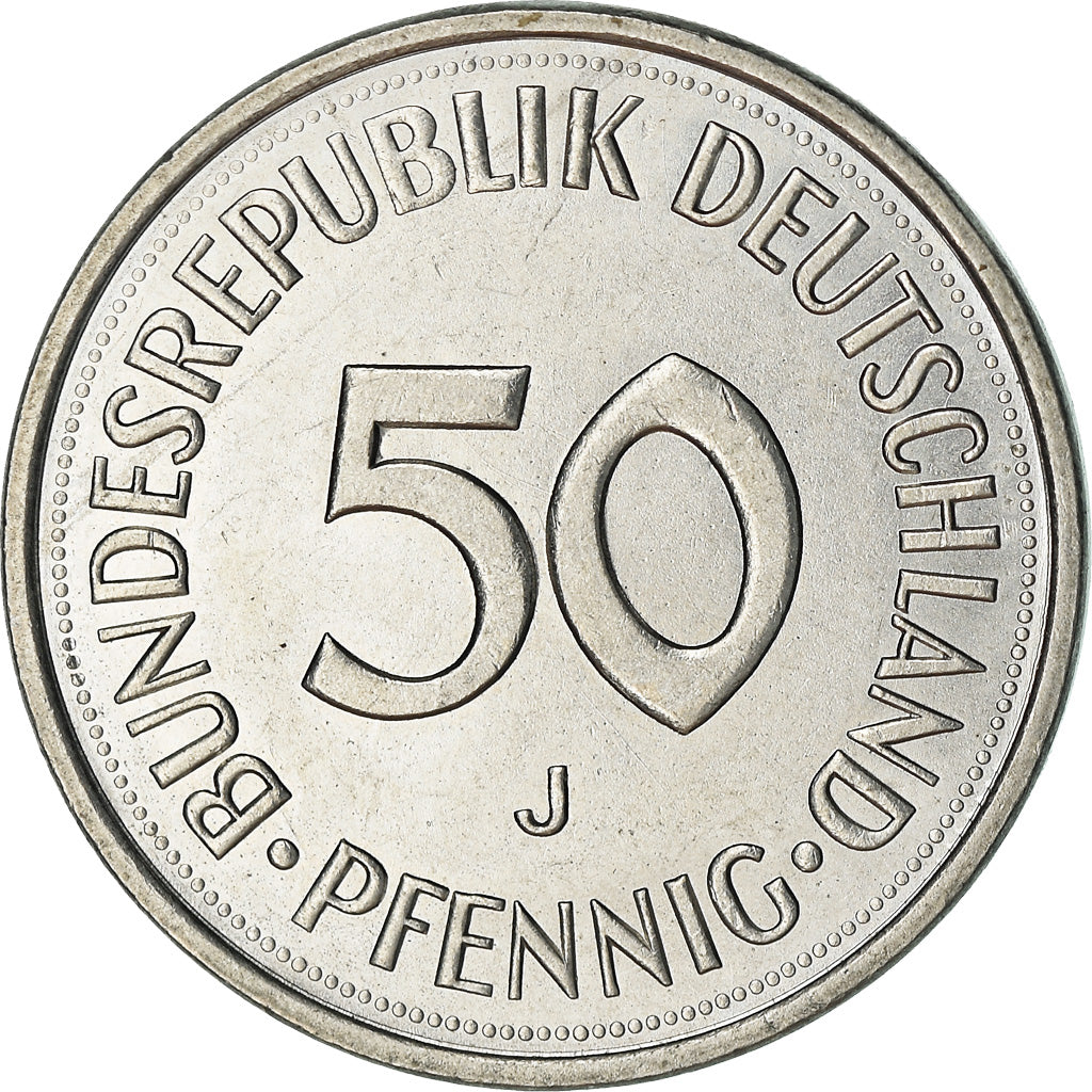 Coin, GERMANY - FEDERAL REPUBLIC, 50 Pfennig, 1977, Hambourg, AU(55-58)