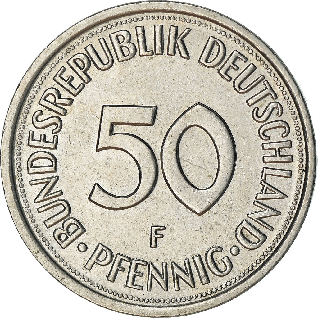 Moneda, ALEMANIA - REPÚBLICA FEDERAL, 50 Pfennig, 1978, Stuttgart, MBC+, Cobre
