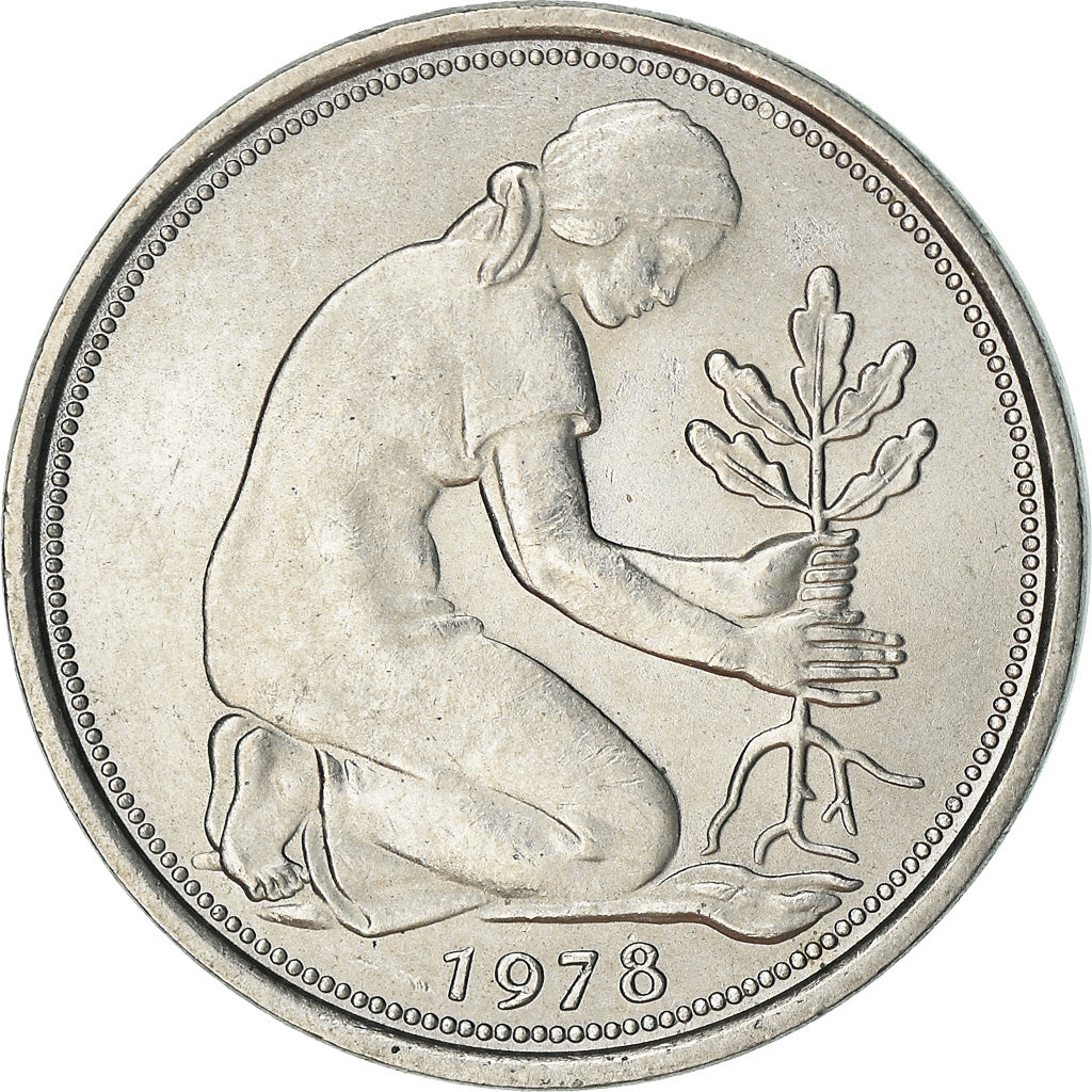 Coin, GERMANY - FEDERAL REPUBLIC, 50 Pfennig, 1978, Munich, AU(55-58)