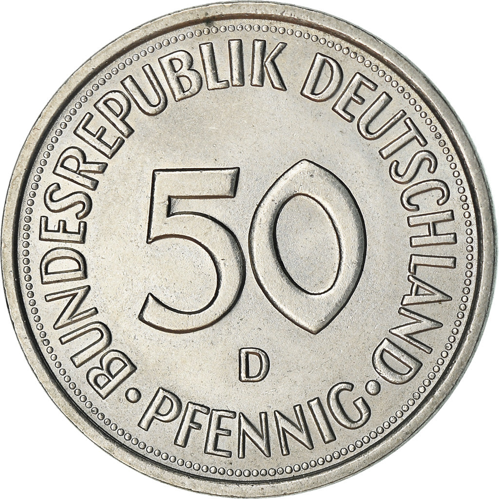 Coin, GERMANY - FEDERAL REPUBLIC, 50 Pfennig, 1978, Munich, AU(55-58)