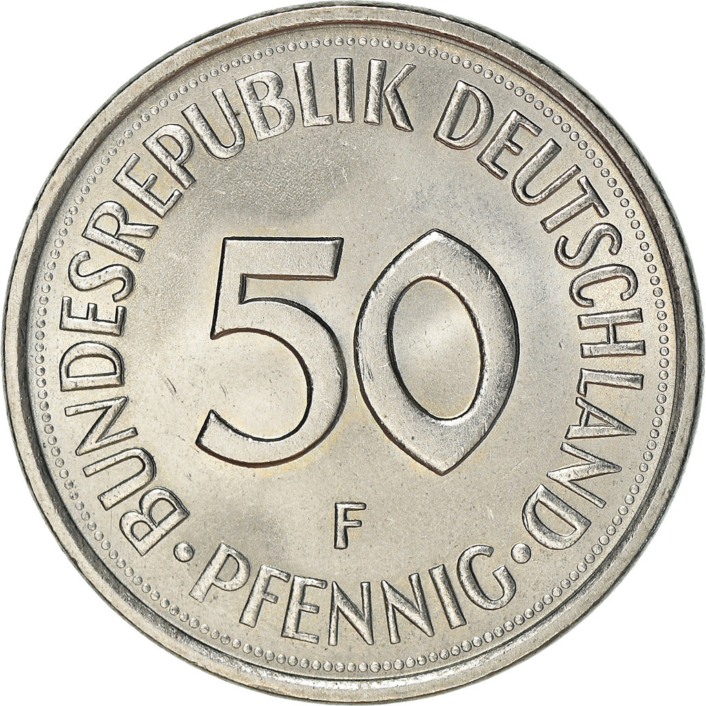 Moneta, GERMANIA - REPUBBLICA FEDERALE, 50 Pfennig, 1980, Stuttgart, SPL-