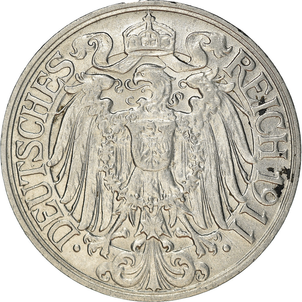 Monnaie, GERMANY - EMPIRE, Wilhelm II, 25 Pfennig, 1911, Karlsruhe, TTB, Nickel
