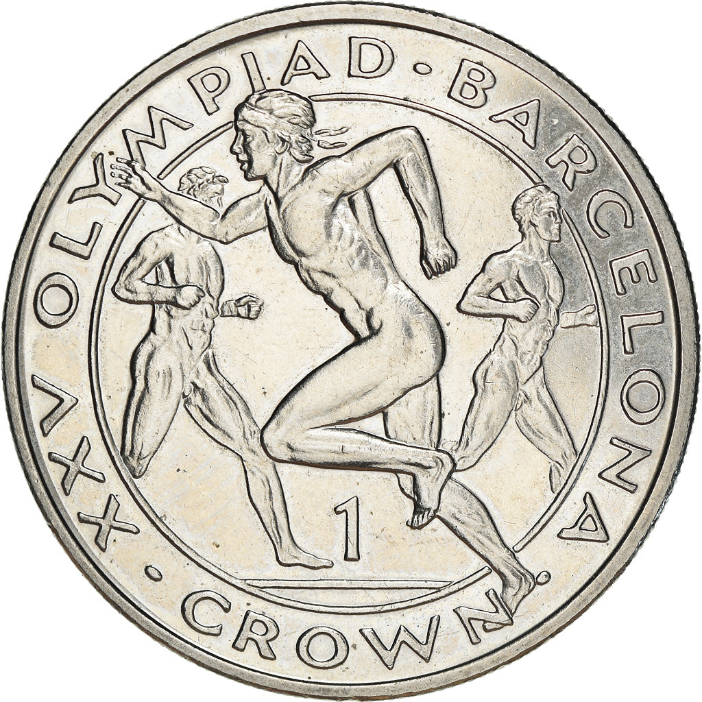 Coin, Gibraltar, Elizabeth II, Crown, 1991, AU(55-58), Copper-nickel, KM:68