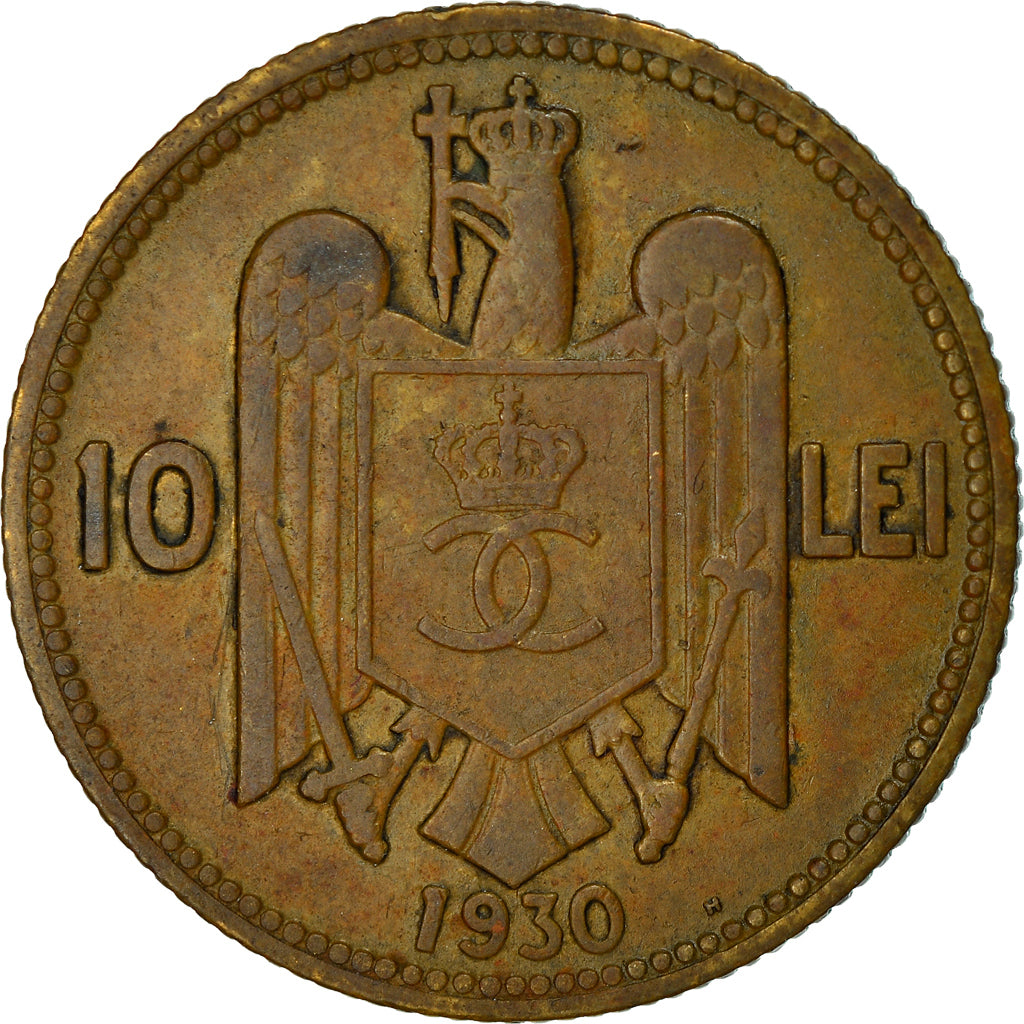 Coin, Romania, Carol II, 10 Lei, 1930, EF(40-45), Nickel-brass, KM:49