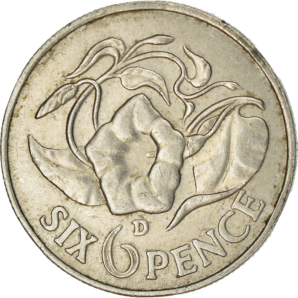 Coin, Zambia, 6 Pence, 1966, British Royal Mint, EF(40-45), Copper-Nickel-Zinc