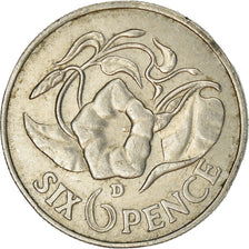 Coin, Zambia, 6 Pence, 1966, British Royal Mint, EF(40-45), Copper-Nickel-Zinc
