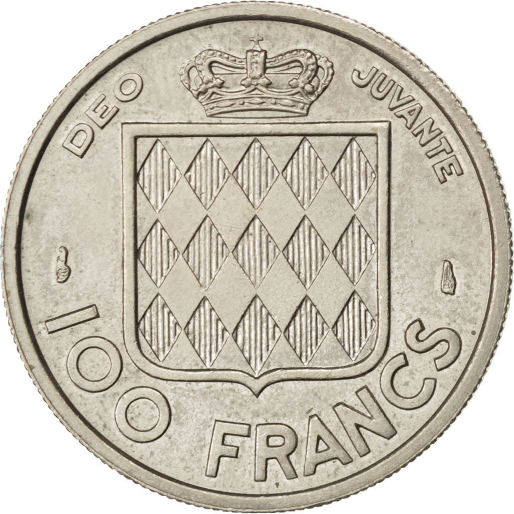 MONACO, 100 Francs, Cent, 1956, KM #134, EF(40-45), Copper-Nickel, Gadoury...