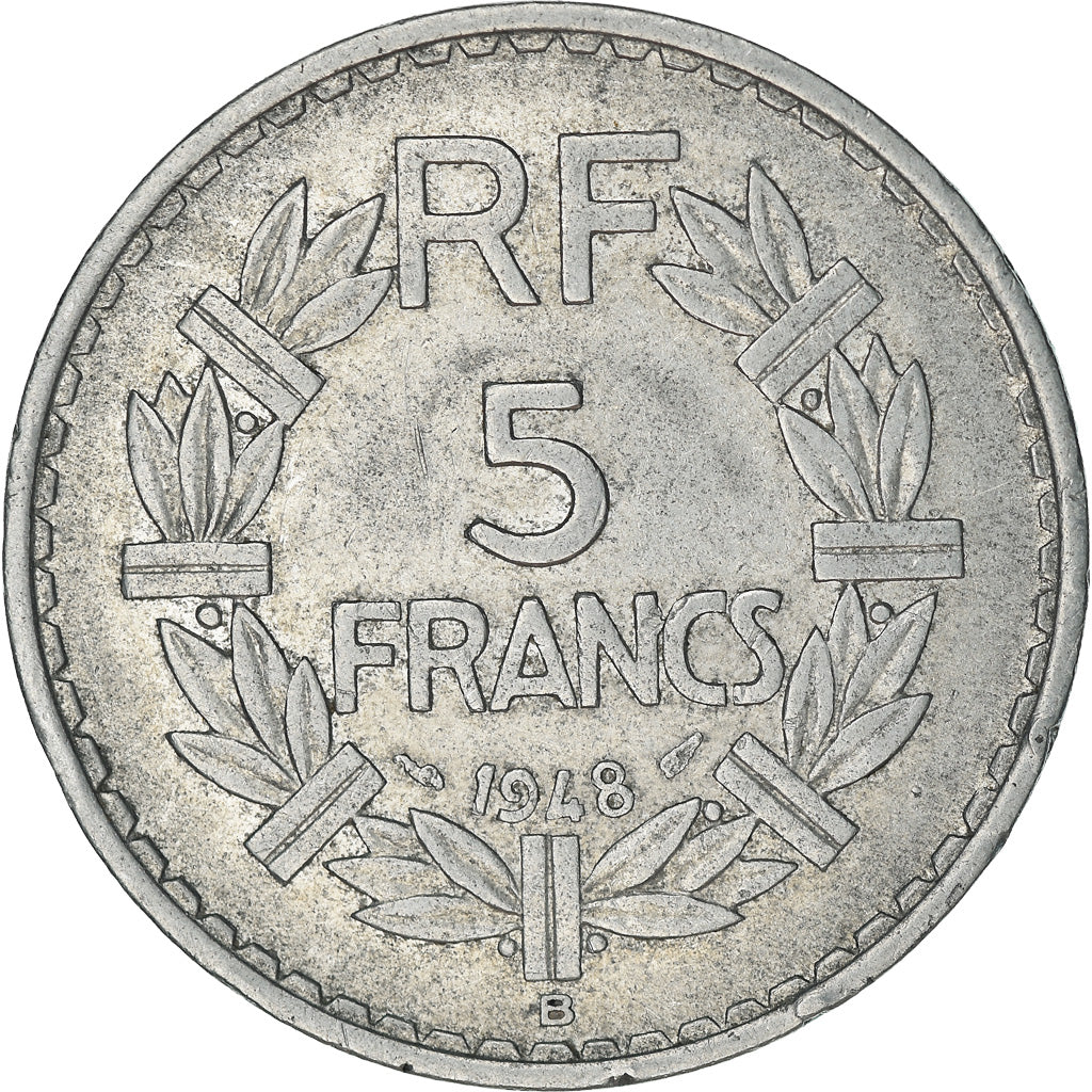 Moeda, França, Lavrillier, 5 Francs, 1948, Beaumont - Le Roger, VF(30-35)