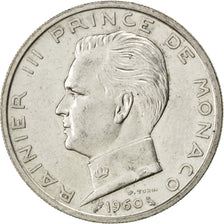 MONACO, 5 Francs, 1960, KM #141, AU(50-53), Silver, Gadoury #152, 11.99