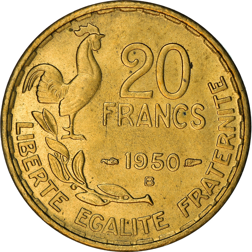 Coin, France, Guiraud, 20 Francs, 1950, Beaumont - Le Roger, MS(63)