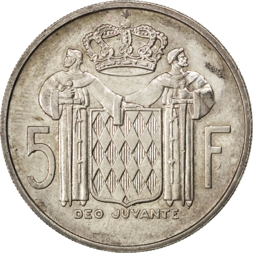 Coin, Monaco, Rainier III, 5 Francs, 1960, AU(50-53), Silver, KM:141