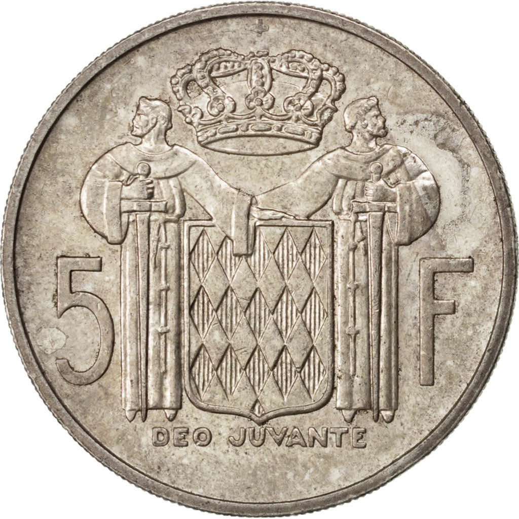 Coin, Monaco, Rainier III, 5 Francs, 1960, AU(50-53), Silver, KM:141