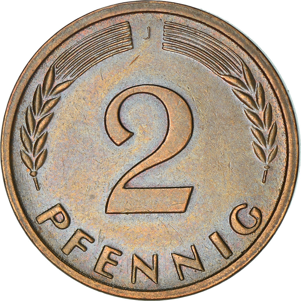 Moneta, GERMANIA - REPUBBLICA FEDERALE, 2 Pfennig, 1965, Hambourg, BB, Bronzo