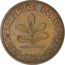 Coin, GERMANY - FEDERAL REPUBLIC, 2 Pfennig, 1965, Karlsruhe, VF(30-35), Bronze