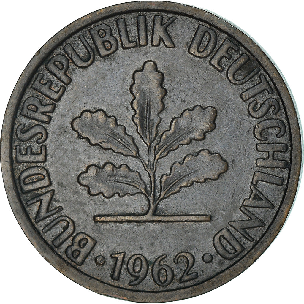 Moneta, GERMANIA - REPUBBLICA FEDERALE, 2 Pfennig, 1962, Stuttgart, BB+, Bronzo