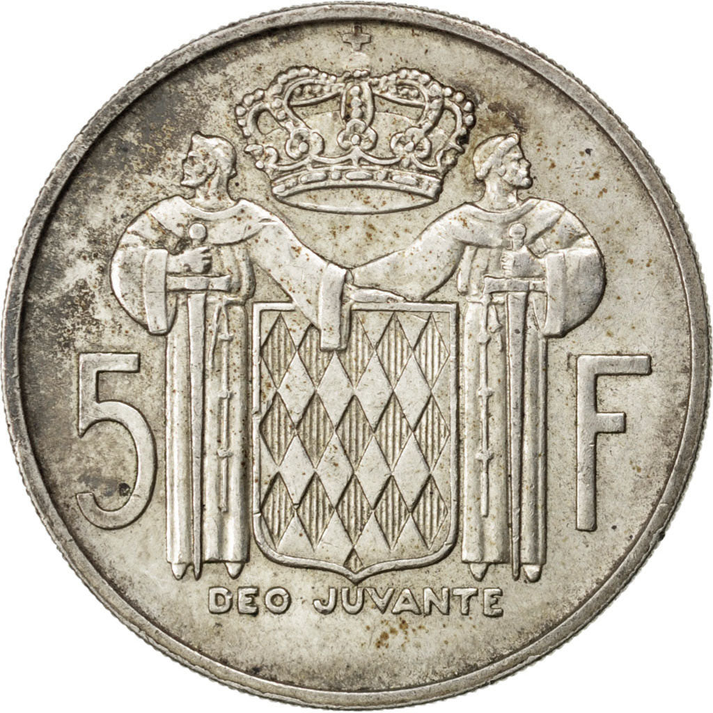MONACO, 5 Francs, 1960, KM #141, EF(40-45), Silver, Gadoury #152, 12.02