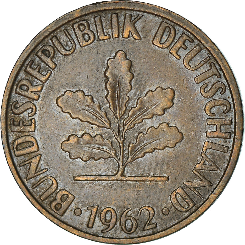 Moneta, GERMANIA - REPUBBLICA FEDERALE, 2 Pfennig, 1962, Hambourg, MB+, Bronzo