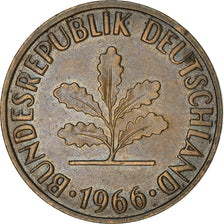 Coin, GERMANY - FEDERAL REPUBLIC, 2 Pfennig, 1966, Hambourg, AU(50-53), Bronze