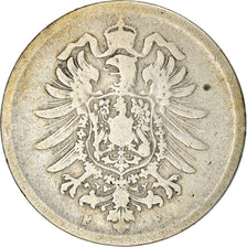 Moneda, ALEMANIA - IMPERIO, Wilhelm I, Mark, 1875, Stuttgart, BC+, Plata, KM:7