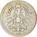 Moneda, ALEMANIA - IMPERIO, Wilhelm I, Mark, 1875, Stuttgart, BC+, Plata, KM:7