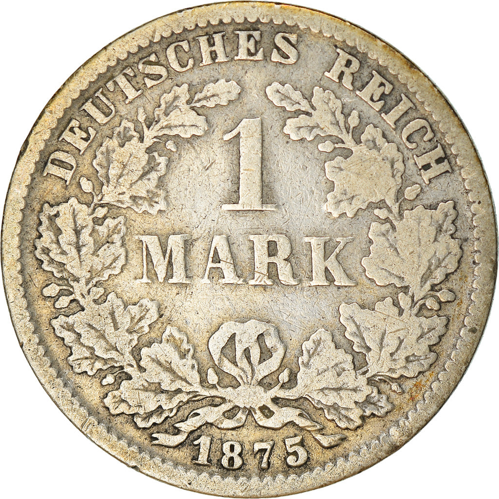 Coin, GERMANY - EMPIRE, Wilhelm I, Mark, 1875, Stuttgart, VF(20-25), Silver
