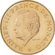 MONACO, 10 Francs, 1975, KM #154, AU(55-58), Copper-Nickel-Aluminum, Gadoury...