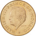 MONACO, 10 Francs, 1975, KM #154, AU(55-58), Copper-Nickel-Aluminum, Gadoury...