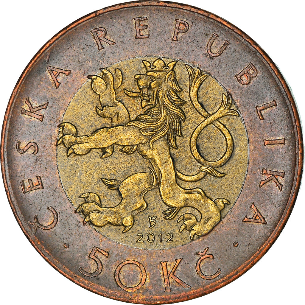 Coin, Czech Republic, 50 Korun, 2012, EF(40-45), Bi-Metallic, KM:1