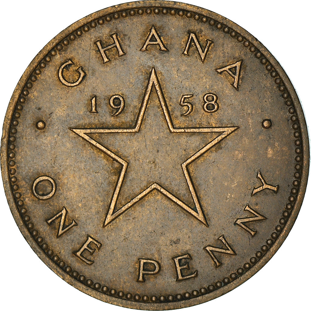 Coin, Ghana, Penny, 1958, AU(50-53), Bronze, KM:2