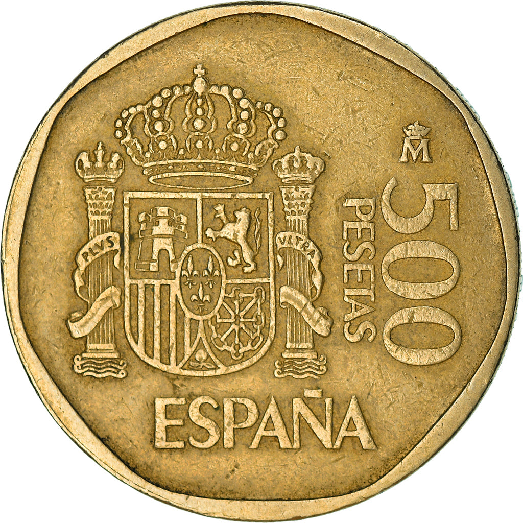 Coin, Spain, Juan Carlos I, 500 Pesetas, 1987, EF(40-45), Aluminum-Bronze