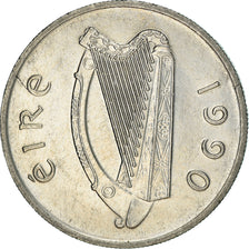 Coin, IRELAND REPUBLIC, 5 Pence, 1990, EF(40-45), Copper-nickel, KM:22