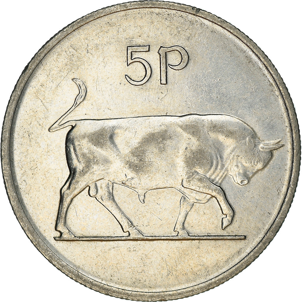 Coin, IRELAND REPUBLIC, 5 Pence, 1990, EF(40-45), Copper-nickel, KM:22