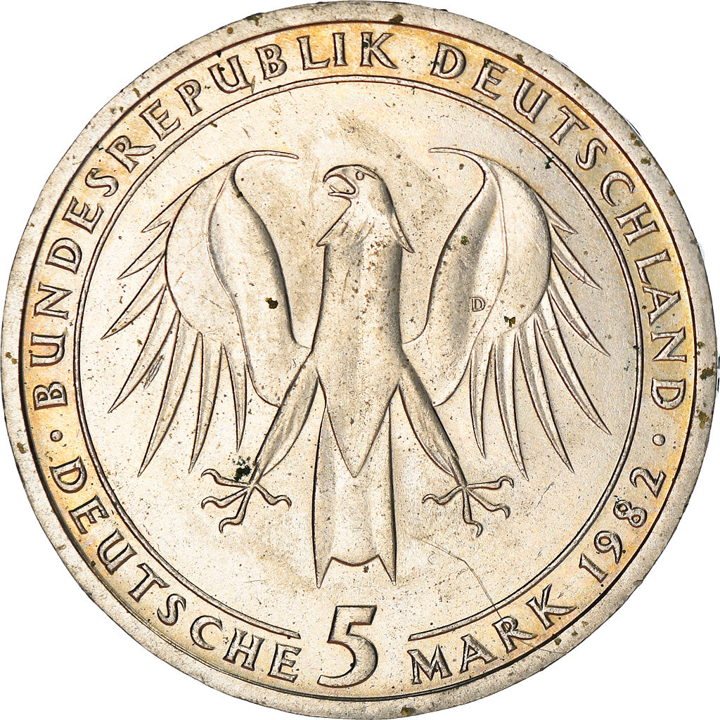 Moeda, ALEMANHA - REPÚBLICA FEDERAL, 5 Mark, 1982, Munich, Germany, EF(40-45)