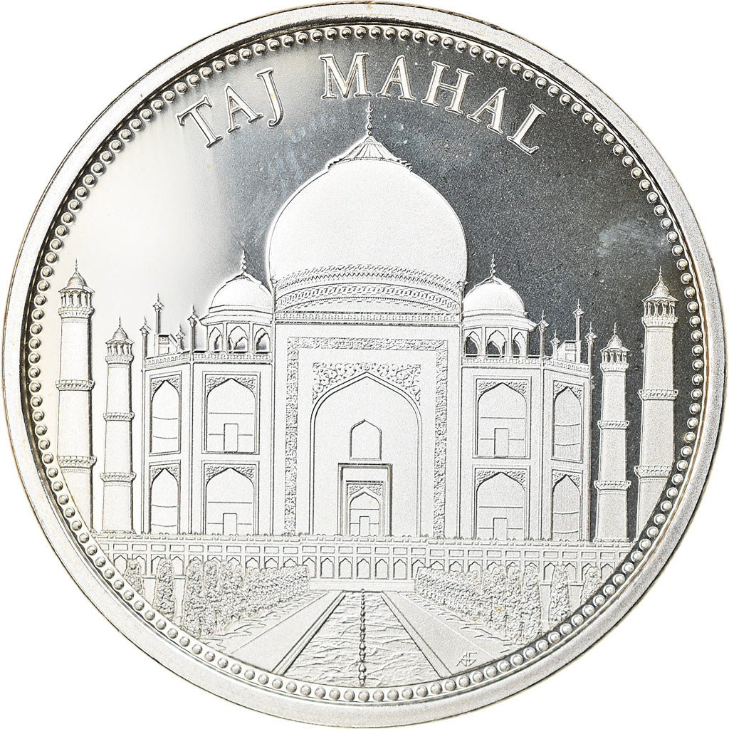Frankrijk, Medaille, Merveilles du monde, Taj Mahal, Arts & Culture, FDC, Zilver