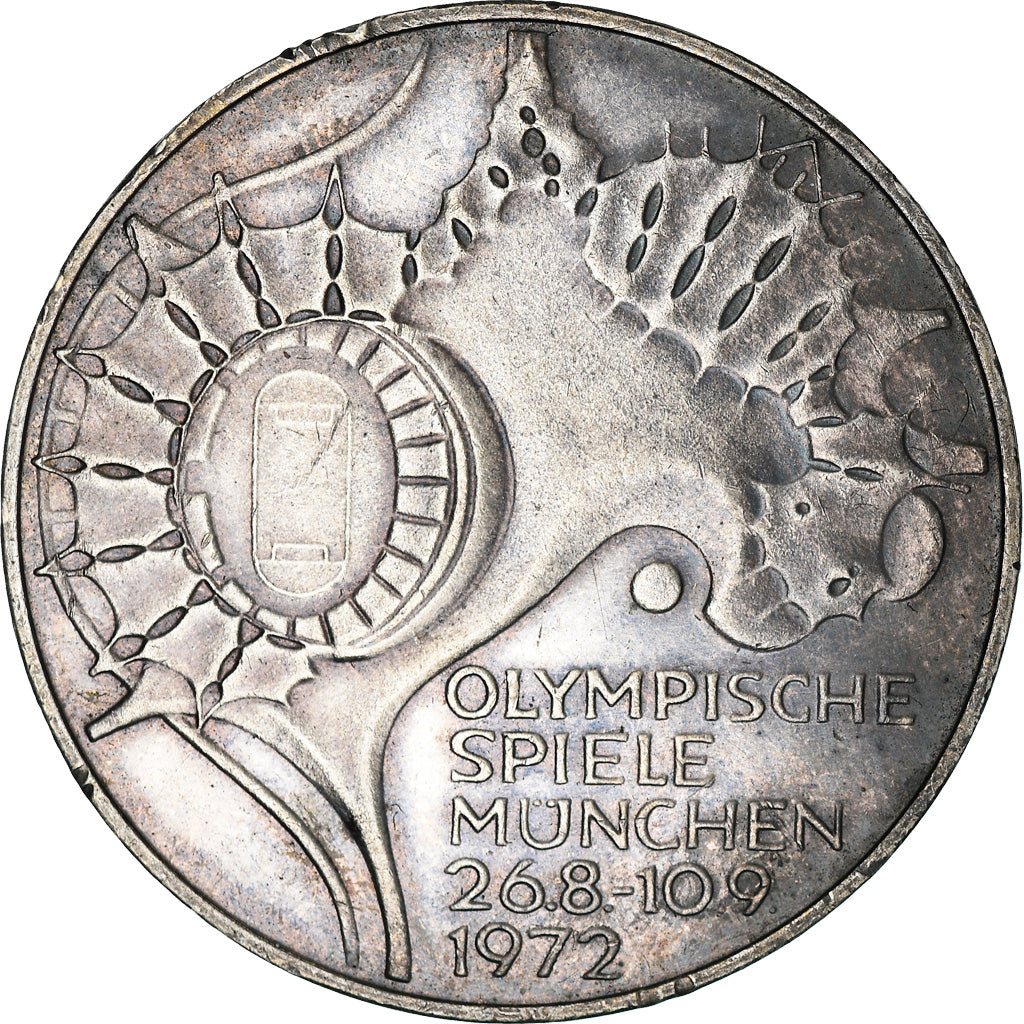 Coin, GERMANY - FEDERAL REPUBLIC, 10 Mark, 1972, Stuttgart, EF(40-45), Silver