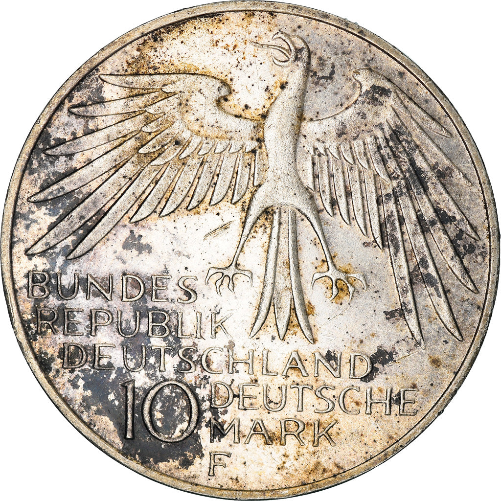 Coin, GERMANY - FEDERAL REPUBLIC, 10 Mark, 1972, Stuttgart, EF(40-45), Silver