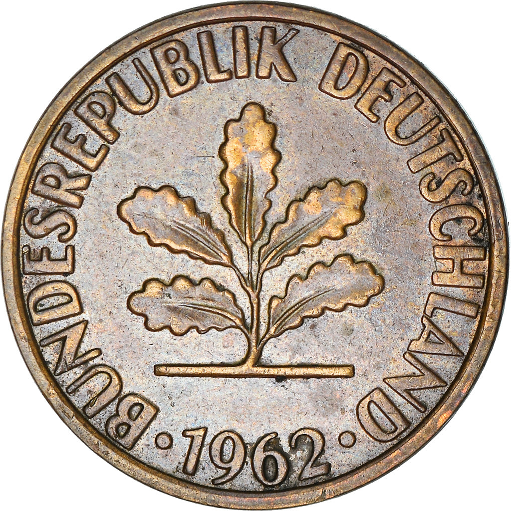 Moneta, GERMANIA - REPUBBLICA FEDERALE, 2 Pfennig, 1962, Hambourg, BB, Bronzo
